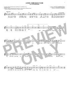 Lover, Come Back To Me von Sigmund Romberg (Download) 