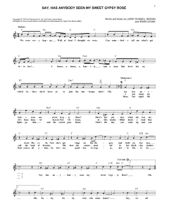 Say, Has Anybody Seen My Sweet Gypsy Rose von Dawn (Download) 