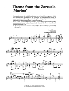 Theme from the Zarzuela 'Marina' von Pascual Arrieta (Download) 