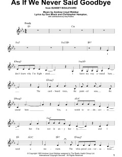 As If We Never Said Goodbye von Andrew Lloyd Webber (Download) 