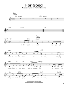 For Good von Stephen Schwartz (Download) 