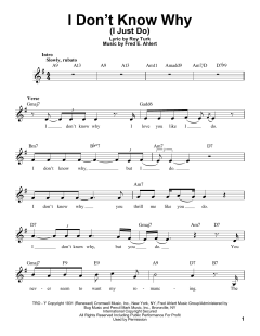 I Don't Know Why von Roy Turk (Download) 