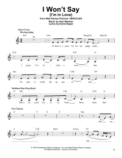 I Won't Say von Alan Menken (Download) 