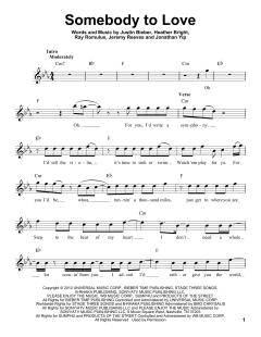 Somebody To Love von Justin Bieber (Download) 