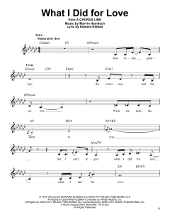 What I Did For Love von Edward Kleban (Download) 
