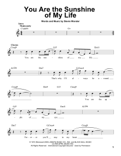 You Are The Sunshine Of My Life von Stevie Wonder (Download) 