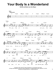 Your Body Is A Wonderland von John Mayer (Download) 