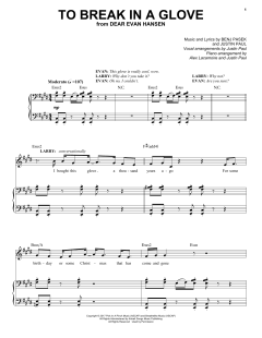 To Break In A Glove von Benj Pasek (Download) 