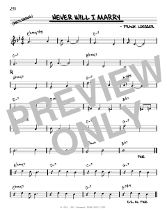 Never Will I Marry [Reharmonized version] von Frank Loesser (Download) 
