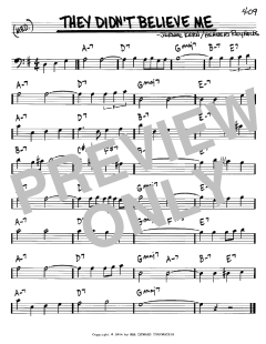 They Didn't Believe Me von Jerome Kern (Download) 