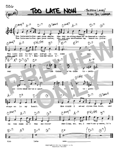 Too Late Now von Alan Jay Lerner (Download) 
