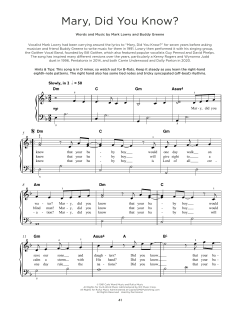 Mary, Did You Know? von Mark Lowry (Download) 
