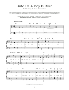 Unto Us A Boy Is Born von Traditional (Download) 