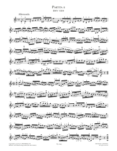 Partita II, BWV 1004 von Johann Sebastian Bach (Download) 
