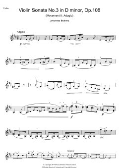 Violin Sonata, Op. 108 No. 3 von Johannes Brahms (Download) 