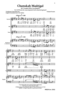 Hanukkah Madrigal (Mi Y'Mallel) von Herbert Fromm (Download) 