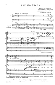 The 19th Psalm von Benedetto Marcello (Download) 