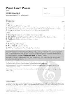 Piano Exam Pieces 2027 & 2028 