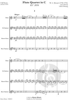 Flute Quartet in C major KV 285b von Wolfgang Amadeus Mozart (Download) 