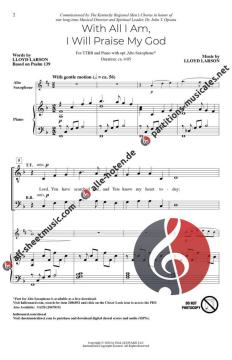 With All I Am I Will Praise My God von Lloyd Larson (Download) 