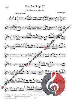 Duo Nr. 3 A-Dur op. 32 von Ignaz Pleyel 
