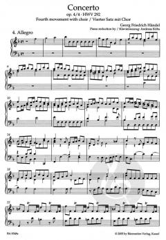 Konzert F-Dur op. 4/4 HWV 292 von Georg Friedrich Händel (Download) 