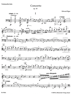 Konzert in e-Moll op. 85 von Edward Elgar für Violoncello und Orchester im Alle Noten Shop kaufen (Einzelstimme) - BA9040-82