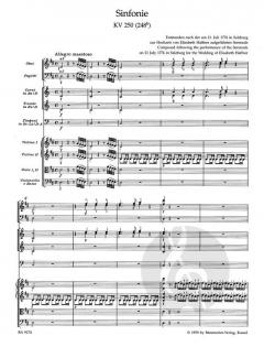 Sinfonie in D-Dur nach der Serenade KV 250 (248b) von Wolfgang Amadeus Mozart 