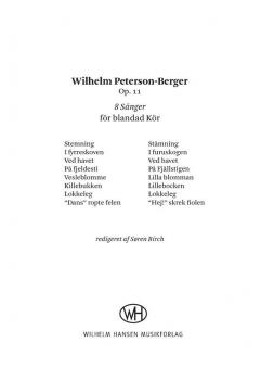 Eight Songs Op. 11 (Wilhelm Peterson-Berger) 