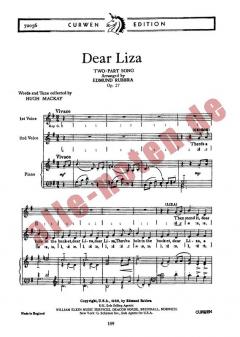 Rubbra, E Dear Liza 2-Part/Piano 