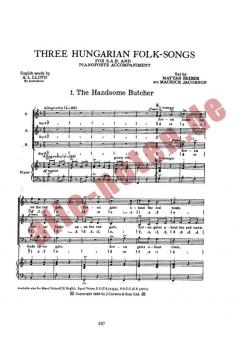 Seiber, M Three Hungarian Folk-Songs SAB Piano 