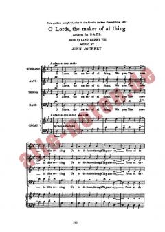 O Lorde, The Maker Of Al Thing von John Joubert 