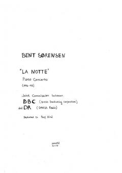 La Notte' Piano Concerto von Bent Sorensen 