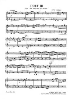 Duo Nr. 3 von Otto Nicolai für Horn Duett bei alle-noten.de