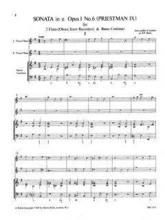 6 Sonaten op. 1: Nr. 6 e-Moll von Jean Baptiste Loeillet 'de Gant 