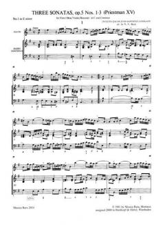 6 Sonaten op. 5 Nr. 1-3 von Jacques Loeillet 