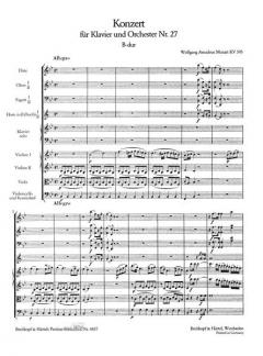 Klavierkonzert B-dur KV 595 von Wolfgang Amadeus Mozart 