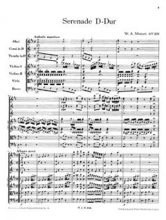 Serenade D-dur KV 203 (189b) von Wolfgang Amadeus Mozart 