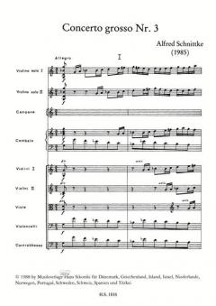 Concerto grosso Nr. 3 von Alfred Schnittke für 2 Violinen und Kammerorchester im Alle Noten Shop kaufen (Partitur)