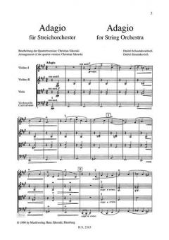 Adagio - Allegretto von Dmitri Schostakowitsch für Streichorchester (nach der Quartett-Fassung des Komponisten) im Alle Noten Shop kaufen (Partitur)