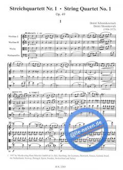Streichquartette Nr. 1-4 von Dmitri Schostakowitsch im Alle Noten Shop kaufen