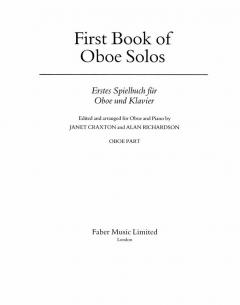 First Book Of Oboe Solos von Harold Craxton im Alle Noten Shop kaufen (Einzelstimme)
