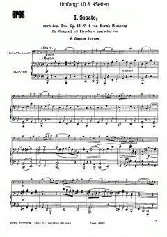 Sonate I (op.43,1) von Bernhard Romberg 