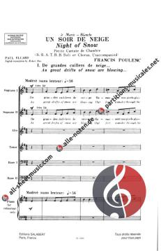 Un Soir De Neige. Petite Cantate De Chambre Pour 6 (Francis Poulenc) 
