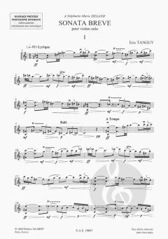 Sonata Breve pour Violon Solo von Eric Tanguy 
