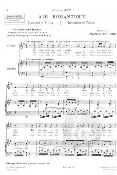 Airs Chantes pour Soprano et Piano von Francis Poulenc 
