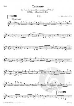 Konzert für Flöte, Streicher und Basso continuo QV 5:174 in G-Dur von Johann Joachim Quantz im Alle Noten Shop kaufen