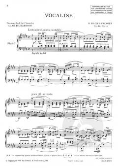 Vocalise op. 34/14 von Sergei Rachmaninow 
