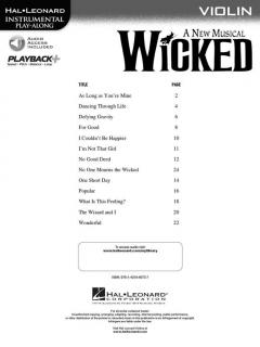 Wicked A New Musical von Stephen L. Schwartz 