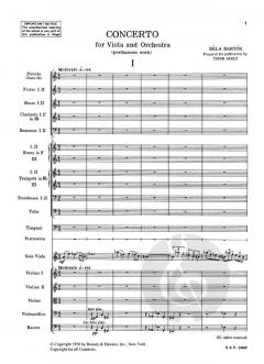 Violakonzert op. posth. von Béla Bartók für Viola und Orchester (Fassung nach Handschriften des Komponisten) im Alle Noten Shop kaufen (Partitur)